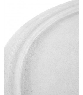 Mesa de centro redonda ibicenca blanca efecto yeso artesanal1