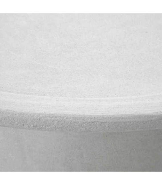 Mesa de centro redonda ibicenca blanca efecto yeso artesanal2