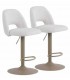 Set de 2 taburetes giratorios blancos regulables estilo moderno