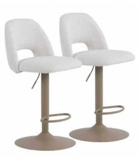 Set de 2 taburetes giratorios blancos regulables estilo moderno