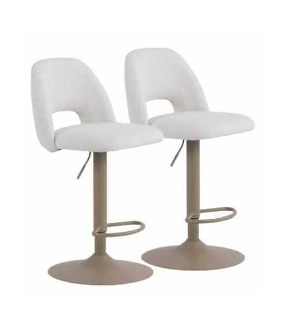 Set de 2 taburetes giratorios blancos regulables estilo moderno
