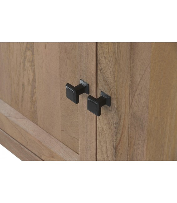 VITRINA 100 X 42 X 195 GAMON MADERA NATURAL METAL NEGRO