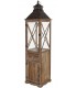 Farol clásico alto de madera y metal decorativo con cristal alto