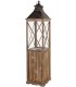 Farol clásico alto de madera y metal decorativo con cristal alto3