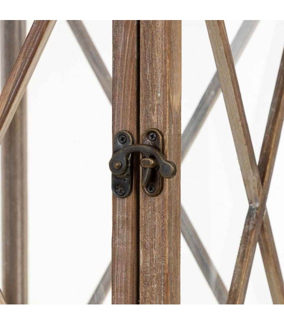 Farol clásico alto de madera y metal decorativo con cristal alto5