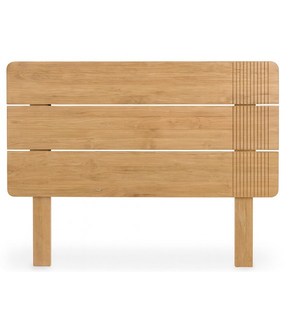 Cabecero matrimonio boho en madera maciza de teca natural  1