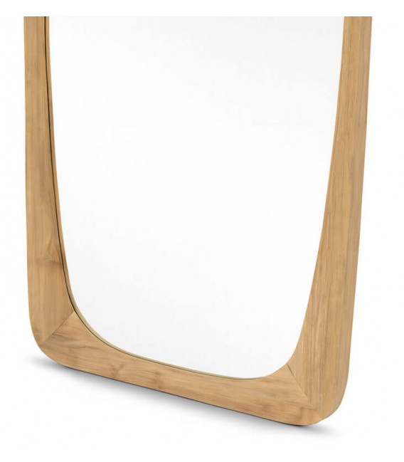Espejo vestidor boho en teca natural para dormitorio y vestidor