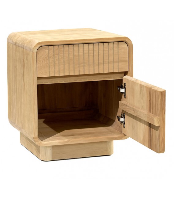 Mesita de noche boho en madera maciza de teca natural2