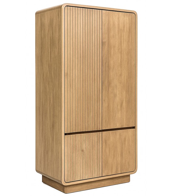 Armario ropero boho en madera maciza de teca natural