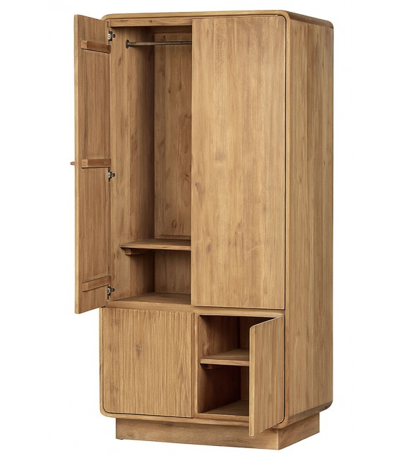 Armario ropero boho en madera maciza de teca natural2