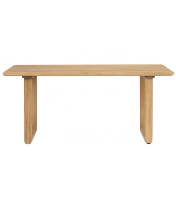 Mesa de comedor boho en madera maciza de teca natural1