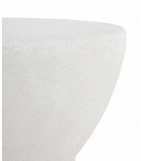 Mesa de centro ovalada blanca efecto yeso estilo ibicenco4