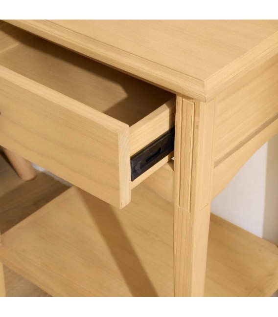 Mesita de noche contemporánea en madera maciza de sungkai3