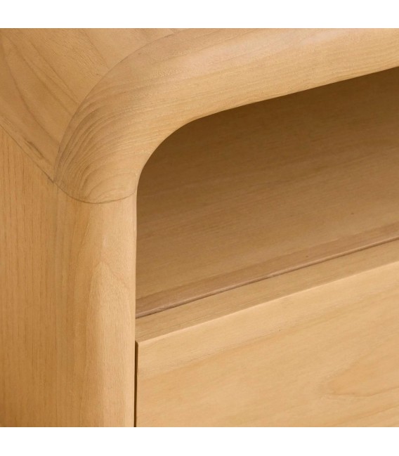 Mueble de TV boho en madera maciza de sungkai natural claro hogar1