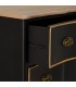 Cómoda neoclásica en madera negra y natural con detalles dorados4