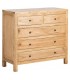Cómoda boho de madera mindi natural clara con cinco cajones