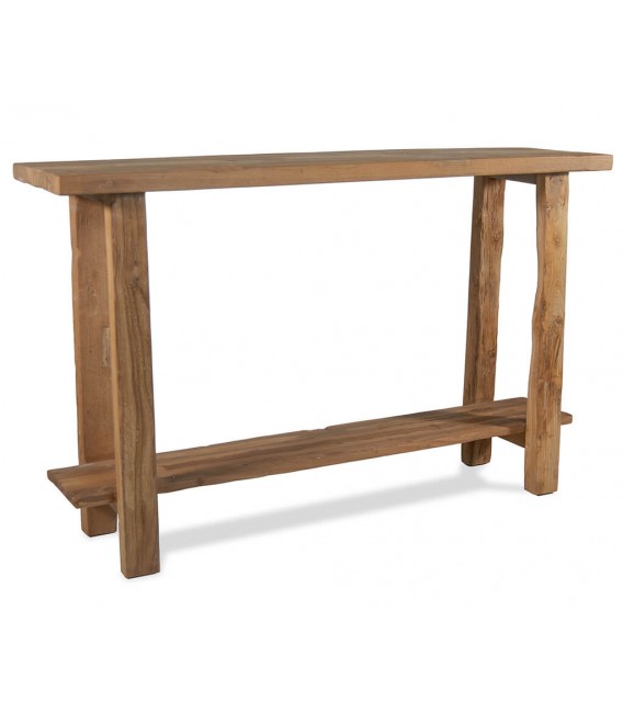 Consola de entrada boho en madera maciza de teca reciclada