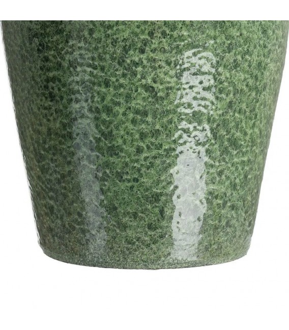 Jarrón clásico de cerámica verde envejecida esmaltada grande3