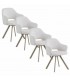 Set 4 sillones giratorios tapizados chenilla blanca diseño actual