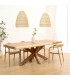Mesa comedor rectangular boho de madera trembesi natural grande Mdmhogar