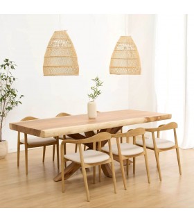 Mesa comedor rectangular boho de madera trembesi natural grande1