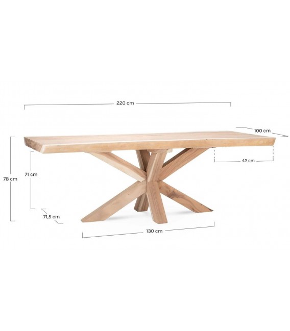 Mesa comedor rectangular boho de madera trembesi natural grande4