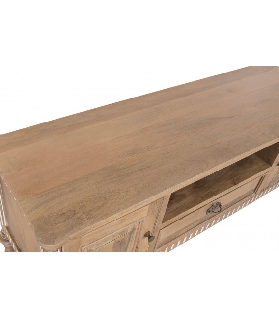Mueble TV clásico provenzal en madera de mango natural patinada3
