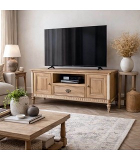 Mueble TV clásico provenzal en madera de mango natural patinada Mdmhogar