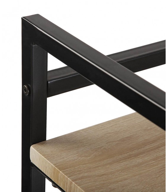Estantería baja industrial 3 baldas roble natural y metal negro2
