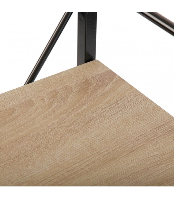 Estantería baja industrial 3 baldas roble natural y metal negro3