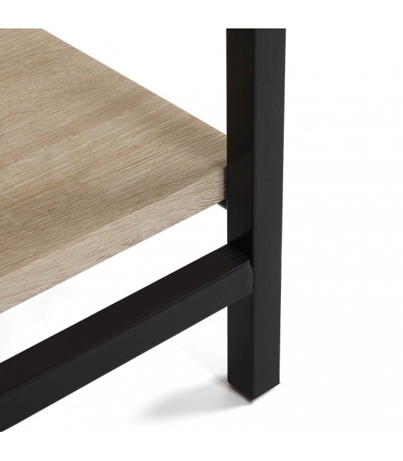 Estantería baja industrial 3 baldas roble natural y metal negro4