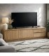 Mueble TV boho de teca natural con dos cajones y puertas Mdmhogar