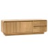 Mueble TV boho de teca natural con dos cajones y puertas