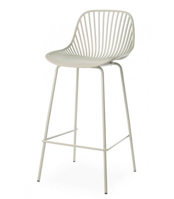 Set de 4 taburetes en metal y polipropileno verde menta robusto