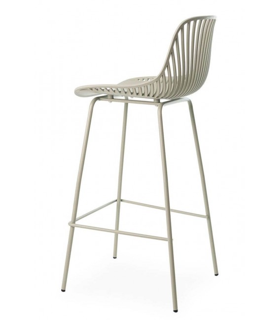 Set de 4 taburetes en metal y polipropileno verde menta robusto3