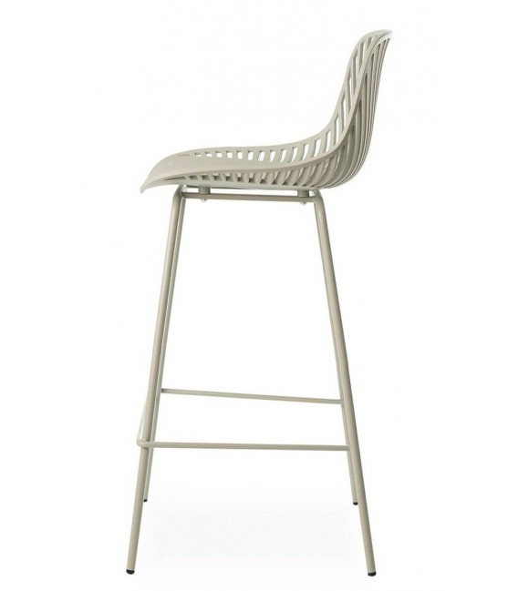 Set de 4 taburetes en metal y polipropileno verde menta robusto2