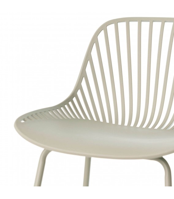 Set de 4 taburetes en metal y polipropileno verde menta robusto5