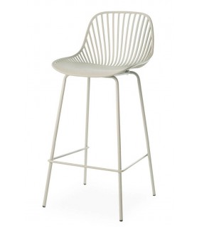 Taburete en metal y polipropileno verde menta robusto