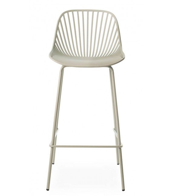 Taburete en metal y polipropileno verde menta robusto1