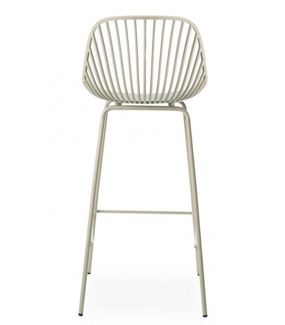 Taburete en metal y polipropileno verde menta robusto4