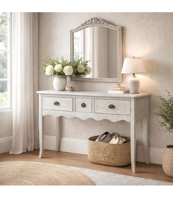CONSOLA DE ENTRADA120 X 40 X 83 ZARLAN MADERA GRIS ROZADO