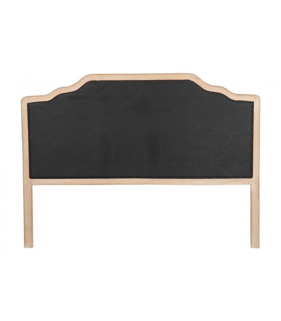 Cabecero 150 clásico en lino beige y madera natural con capitoné.5