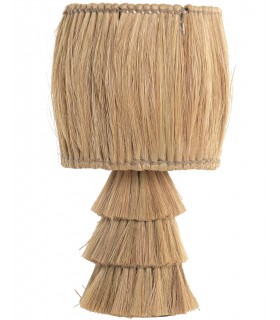 Lámpara de sobremesa de fibras naturales trenzadas color natural