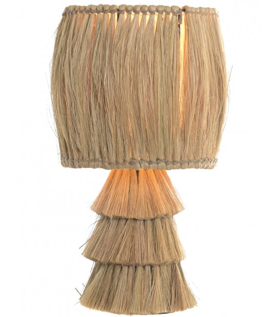 Lámpara de sobremesa de fibras naturales trenzadas color natural1