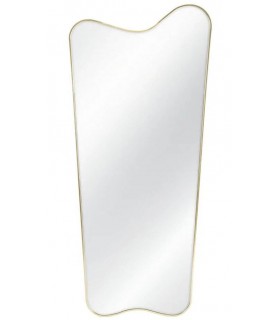 Espejo vestidor de metal dorado con marco fino vertical