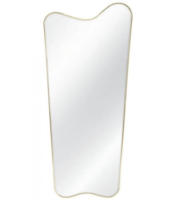 Espejo vestidor de metal dorado con marco fino vertical