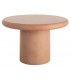 Mesa comedor redonda de microcemento color terracota grande