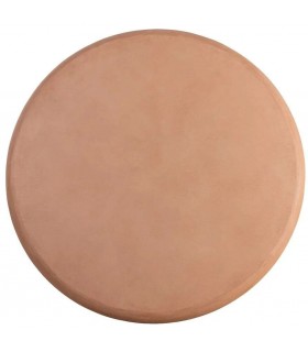 Mesa comedor redonda de microcemento color terracota grande 1