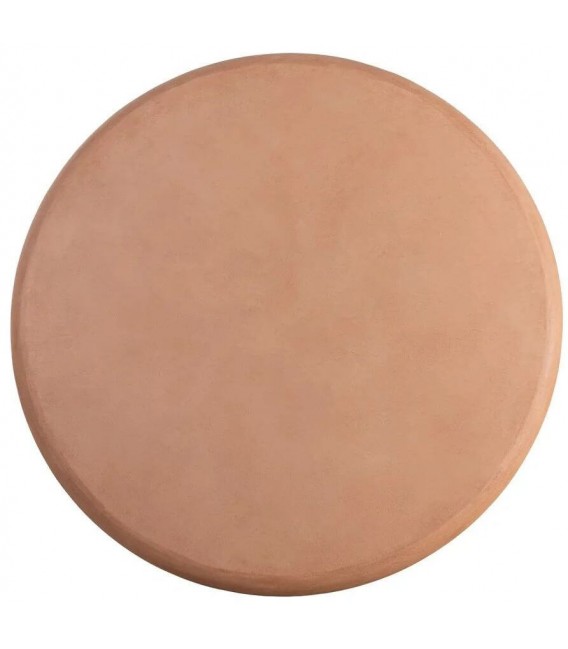 Mesa comedor redonda de microcemento color terracota grande 1