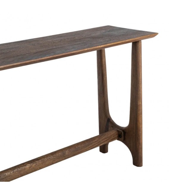 Consola de entrada de madera de mango color nogal grande 1